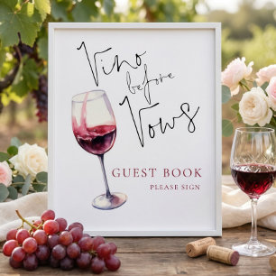Livre d'or de Fête de Fiançailles Vino Before Vows