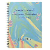 Livre d'or de fête de retraite avec cœurs roses Pa (Devant)