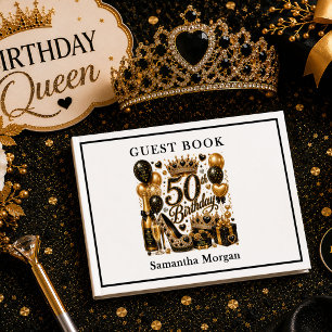 Livre d'or de fête pour 50 ans Glam Or Et Noir Pai