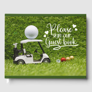 Livre d'or de golf avec balle de golf pour la fête