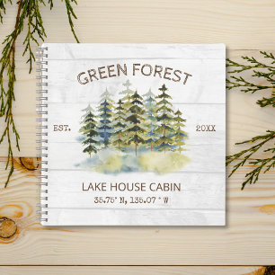 Livre d'or de la cabane aquarelle dans une forêt v
