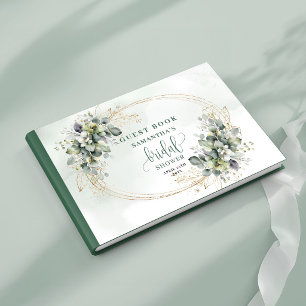 Livre d'or de la douche de mariée Eucalyptus Vert