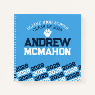 Livre d'or de la Graduation Light Blue & Navy Pawp