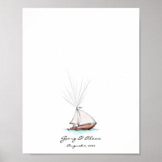 Livre d'or de l'Aquarelle de navire avec empreinte