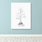 Livre d'or de l'arbre d'empreintes digitales maria (Insitu (Plancher de Bois))