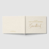 Livre d'or de lin beige Typographie de script (Complet)