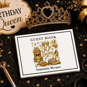 Livre d'or de luxe étincelant or et noir pour les