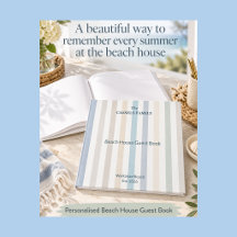 Livre d'or de maison de plage personnalisé | Nom d
