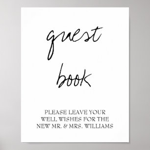 Livre d'or de mariage à calligraphie noire de Bret