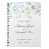Livre d'or de mariage à fleurs d'hortensia bleu So (Devant)