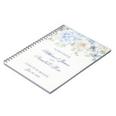 Livre d'or de mariage à fleurs d'hydrangea bleu So (Côté gauche)