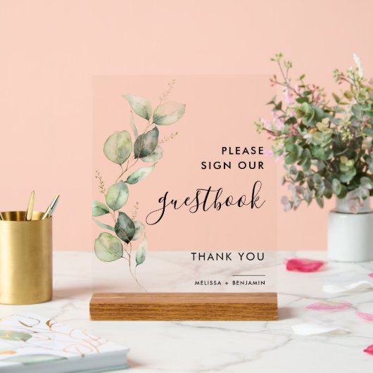 Livre d'or de mariage à l'écriture botanique Eucal (Mariage)