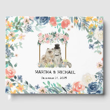 Livre d'or de mariage à thème de chat adorable