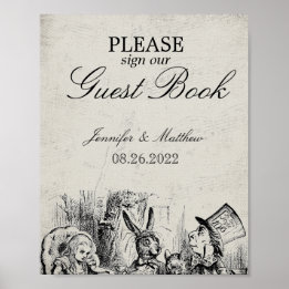 Livre d'or de mariage Alice au pays des merveilles