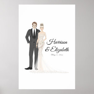 Livre d'or de mariage alternatif pour couple illus