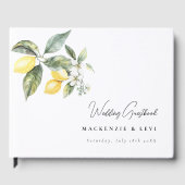 Livre d'or de mariage aquarelle moderne Lemon Gard (Recto)