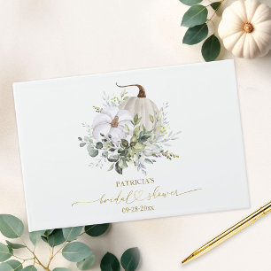 Livre d'or de mariage automnal avec citrouille et