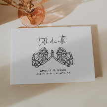 Livre d'or de mariage aux mains de squelette blanc