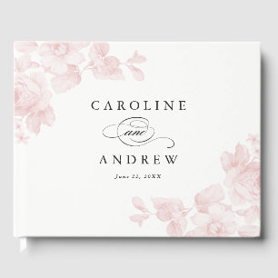 Livre d'or de mariage aux roses de jardin vintage