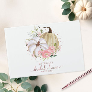 Livre d'or de mariage avec citrouille florale rose