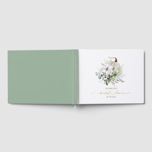 Livre d'or de mariage avec citrouille verte automn (Complet)