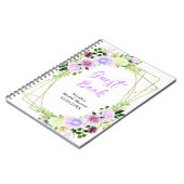 Livre d'or de mariage avec feuillage et fleurs vio (Côté gauche)