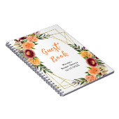 Livre d'or de mariage avec fleurs orange et bordea (Côté Droit)