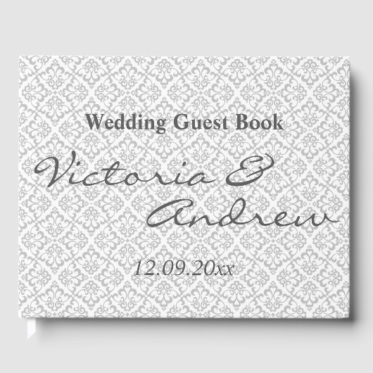 Livre d'or de mariage - Blanc & Gris (Recto)