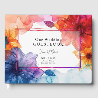 Livre d'or de mariage bleu Anemone Dreamscape Mari