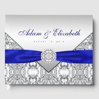 Livre d'or de mariage bleu royal argent