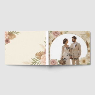 Livre d'or de mariage bohème élégant – Souvenir ro