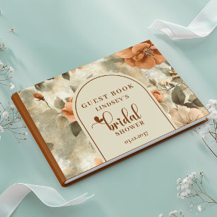 Livre d'or de mariage bohème orange brûlé