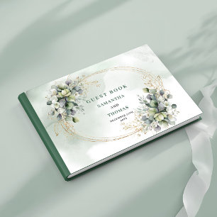 Livre d'or de mariage botanique au feuillage vert