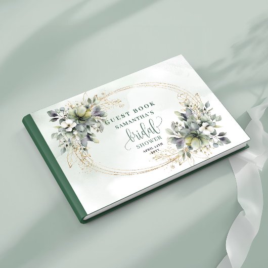 Livre d'or de mariage botanique verdure or
