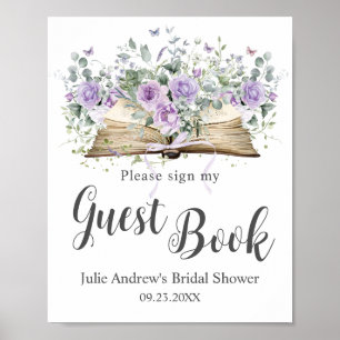 Livre d'or de mariage Chapitre Floral Lilas Violet