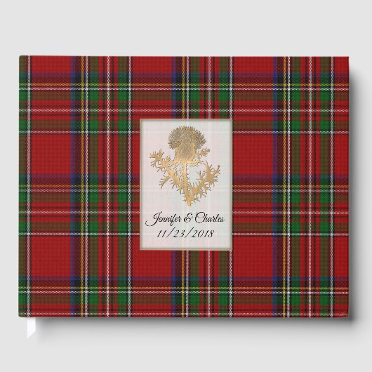 Livre d'or de mariage Chardon Royal Stewart Plaid (Recto)