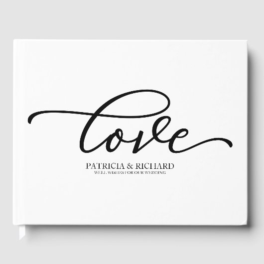 Livre d'or de mariage chic écriture noire (Recto)
