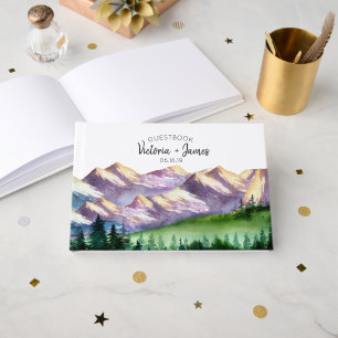 Livre d'or de mariage de montagne rustique