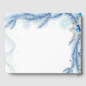 Livre d'or de mariage de Noël Hiver Pin Bleu (Verso)