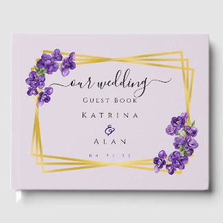 Livre d'or de mariage Deep Purple Violets Lavande