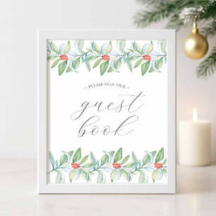 Livre d'or de mariage d'hiver signe