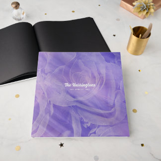 Livre d'or de mariage élégant aux roses lavande vi
