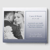 Livre d'or de mariage élégant chic moderne bleu ma (Verso)