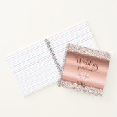 Livre d'or de mariage élégant en rose gold damassé (Intérieur)