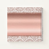 Livre d'or de mariage élégant en rose gold damassé (Dos)