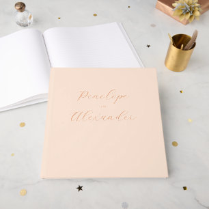 Livre d'or de mariage élégant rose cursif