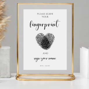 Livre d'or de mariage empreinte digitale minimalis