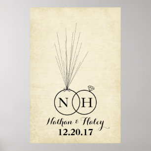 Livre d'or de mariage empreinte pouce ballon initi