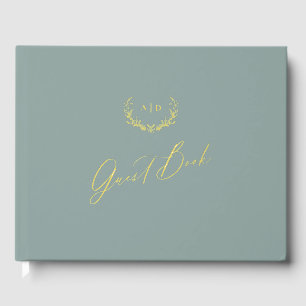 Livre d'or de mariage en feuille d'or Monogramme S