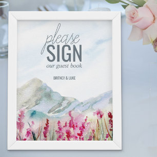 Livre d'or de mariage en montagne avec enseigne aq